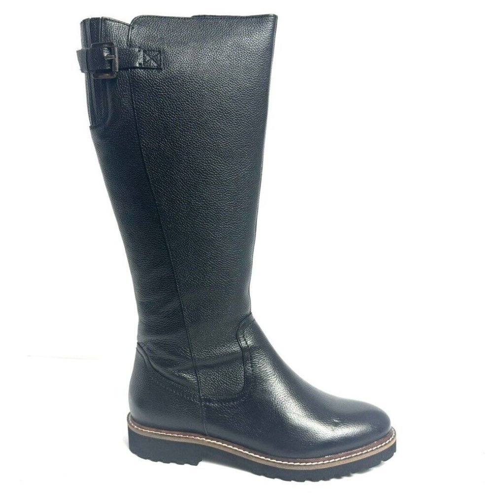 Softwalk Womens Inara Knee High Boot Black Leather Size 7.5 M